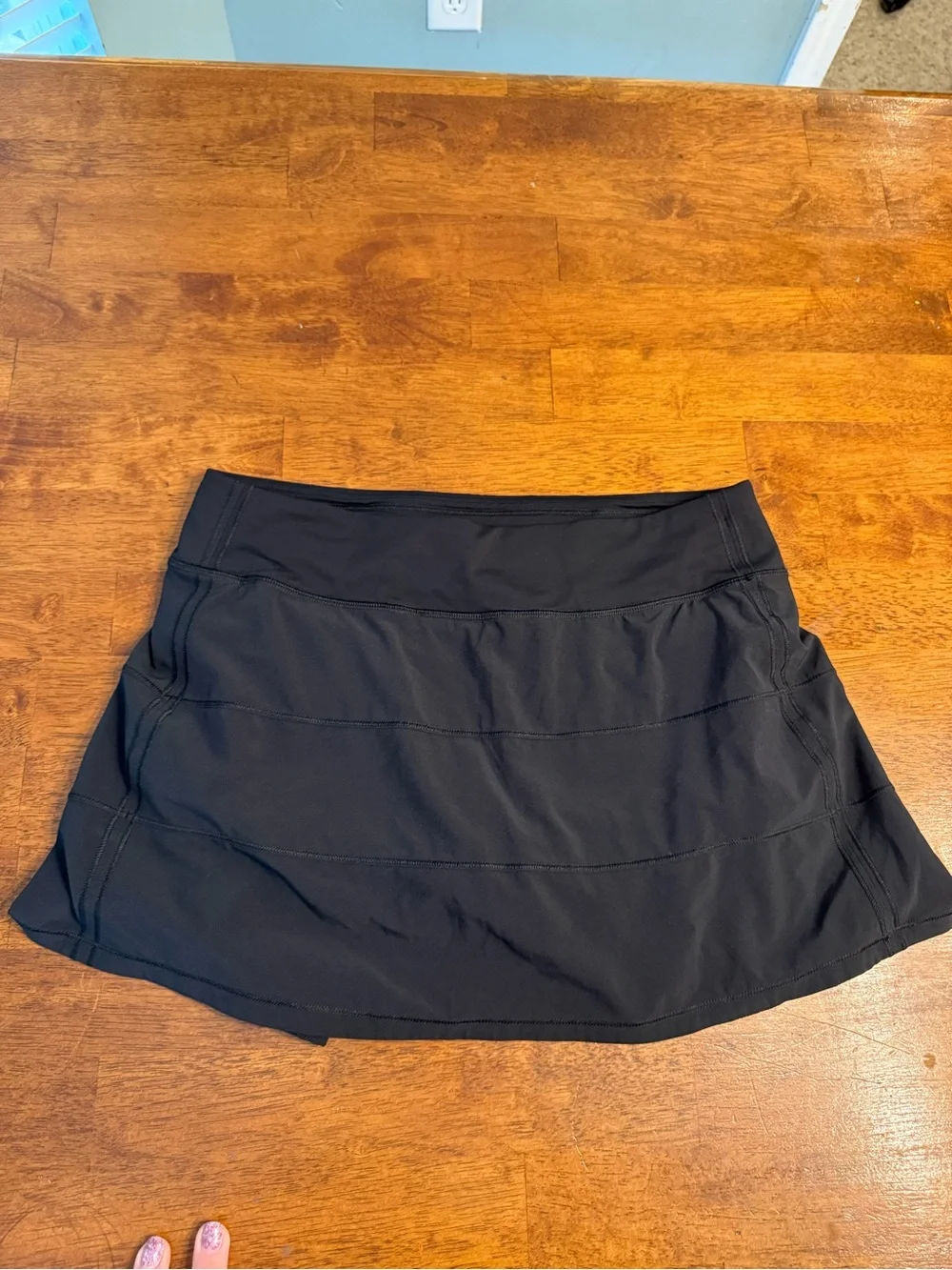 Lululemon Pace Rival Mid-Rise Tennis Skirt Size 8 Black Skort Running Golf